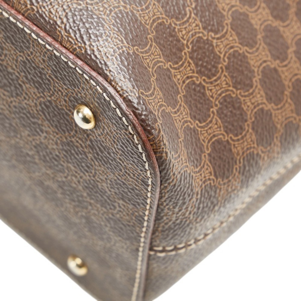 Celine Macadam Handbag Tote Bag Brown Leather s - Picture 7 of 11